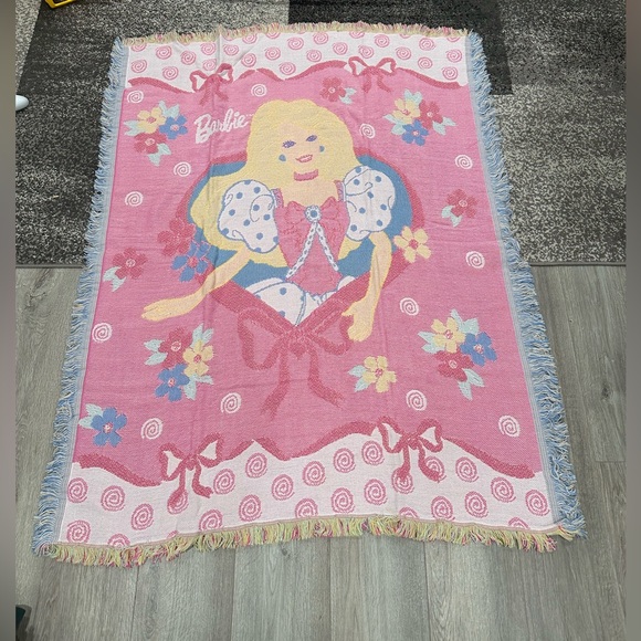 Other - Barbie Vintage Woven Tapestry Blanket